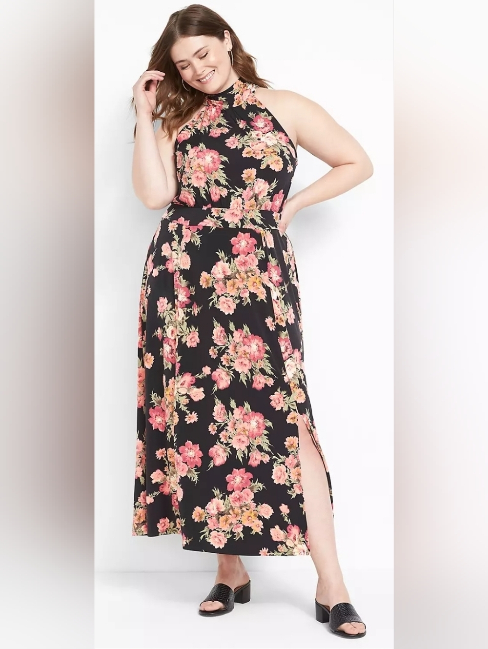 Lane Bryant Elegant Tie Halter Maxi Dress 18/20 As Seen On The Knot - Picture 12 of 13